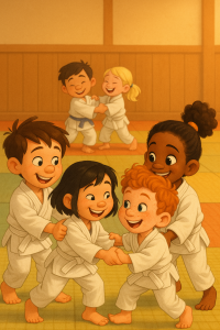 20250505_1718_Playful Judo Session_simple_compose_01jtggb6pdet28zvh73y7dt7mf