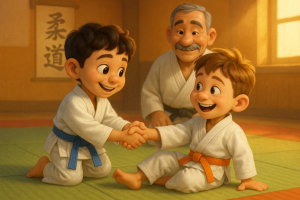 20251010_1818_Judo Infantil en Pixar_simple_compose_01k77ehb9sekp9qkx5ek3kb64c